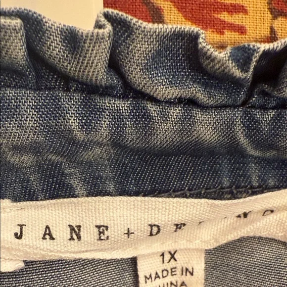 Jane and Delancey Washed Denim Blouse - Picture 2 of 4